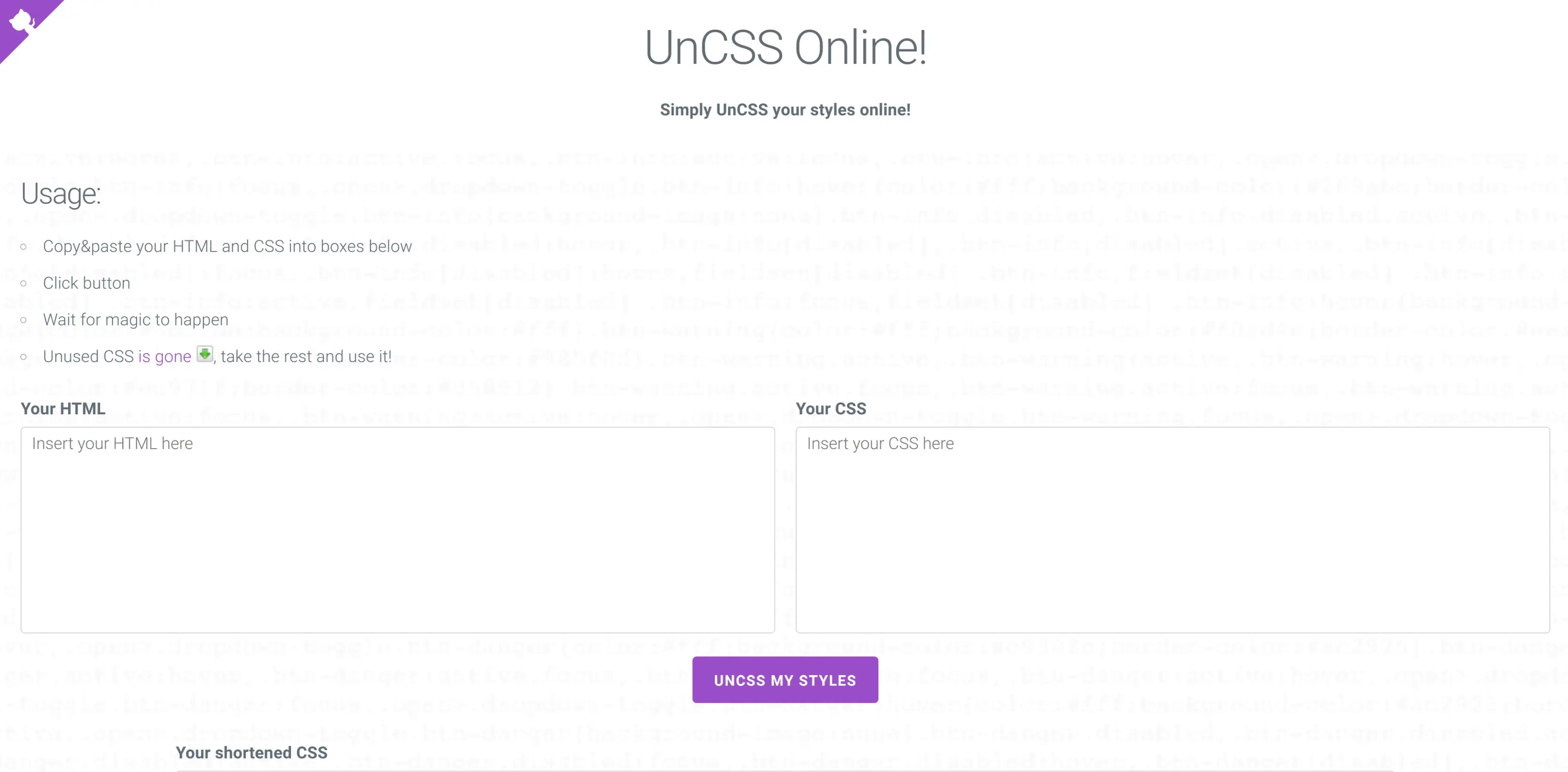 UnCSS Online!
